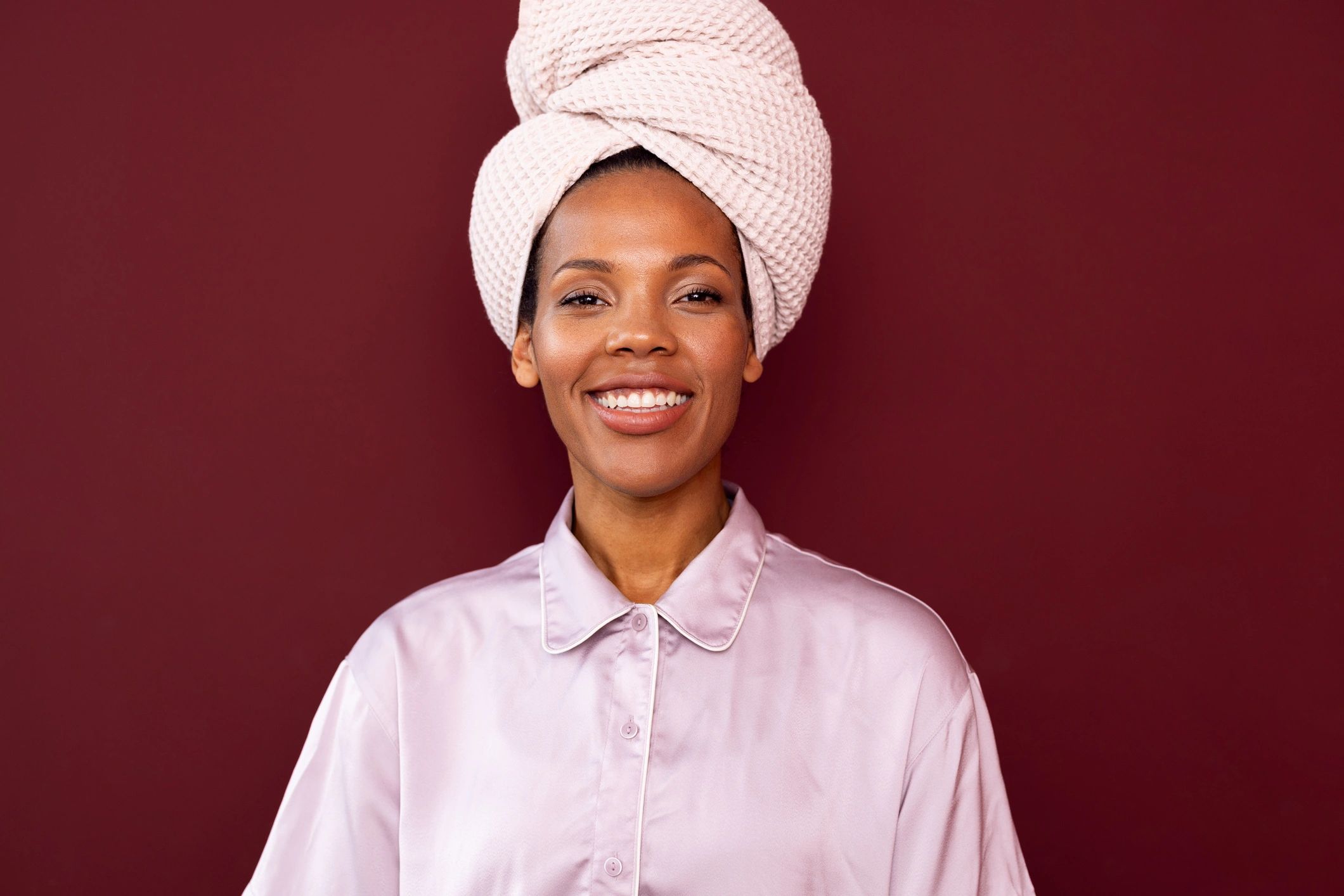 Satisfied spa guest portrait